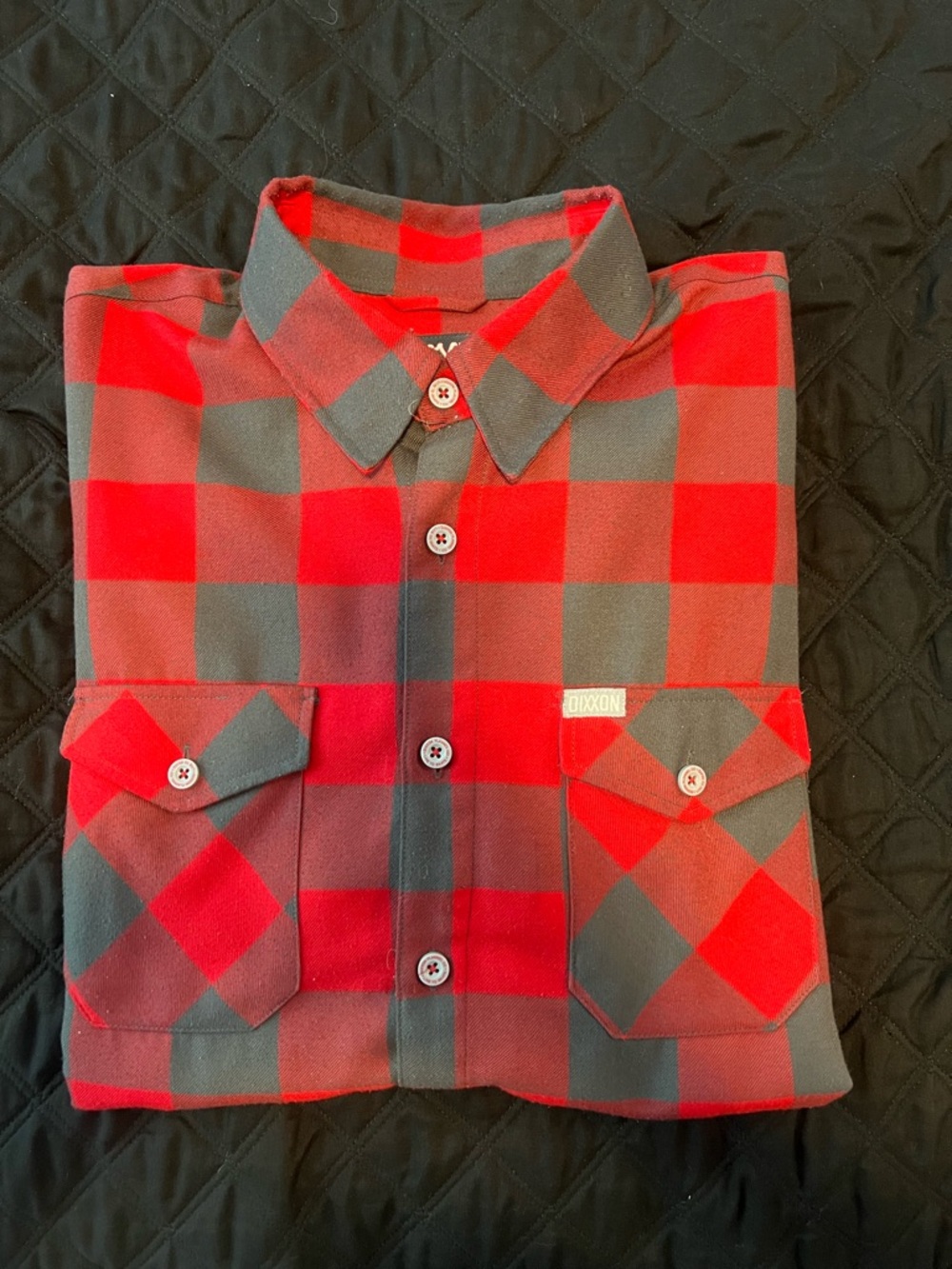 DIXXON Red and Gray Buffalo Plaid Button-Down Shirt